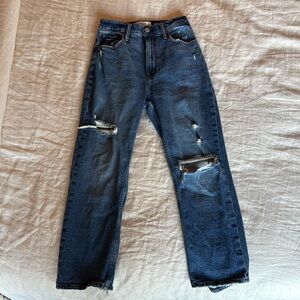 Abercrombie & Fitch Curve Love Ankle Straight Ultra High Rise Jeans